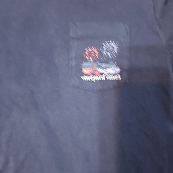 Vineyard Vines Navy Tee with Pocket - Picture 2 of 4